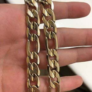 Solid gold figaro chain men’s woman’s large